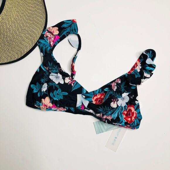 Ruffled Floral Bikini Top - Picture 1 of 4